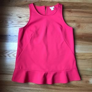 J.Crew Factory Hot Pink Peplum Blouse
